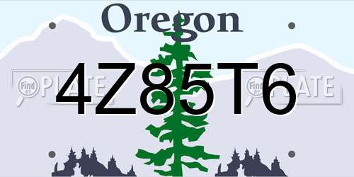 4Z85T6 Oregon License Plate