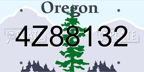 4Z88132 Oregon License Plate