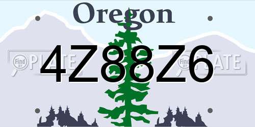 4Z88Z6 Oregon License Plate