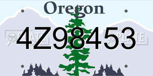 4Z98453 Oregon License Plate