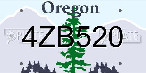 4ZB520 Oregon License Plate