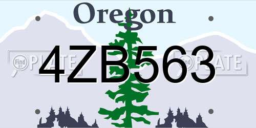 4ZB563 Oregon License Plate
