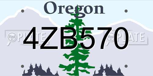 4ZB570 Oregon License Plate