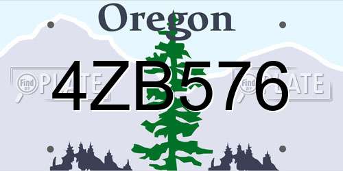 4ZB576 Oregon License Plate