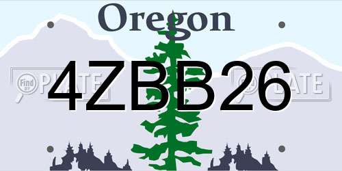 4ZBB26 Oregon License Plate