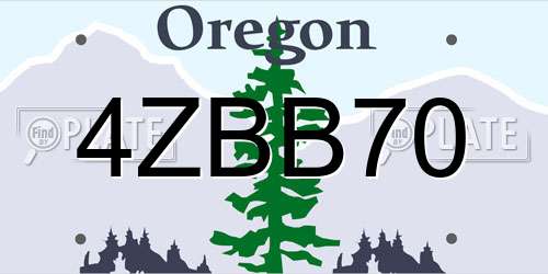 4ZBB70 Oregon License Plate