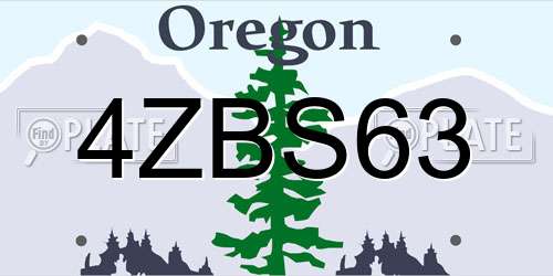 4ZBS63 Oregon License Plate