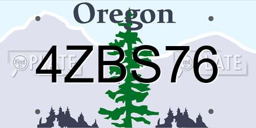 4ZBS76 Oregon License Plate