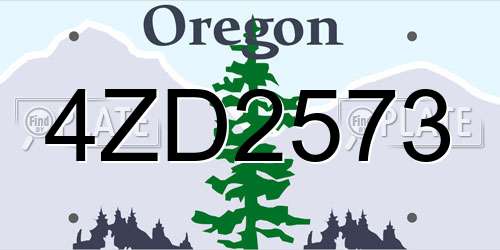 4ZD2573 Oregon License Plate