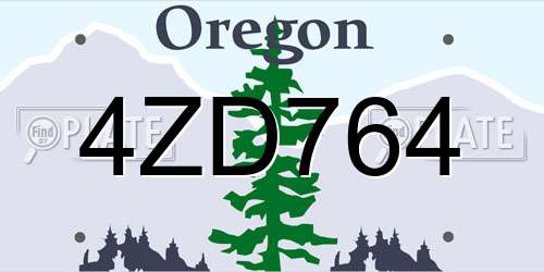 4ZD764 Oregon License Plate