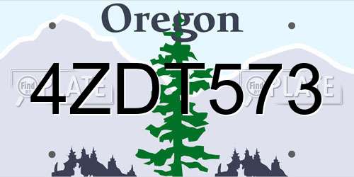 4ZDT573 Oregon License Plate