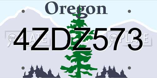 4ZDZ573 Oregon License Plate