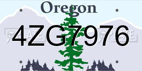 4ZG7976 Oregon License Plate
