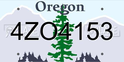 4ZO4153 Oregon License Plate