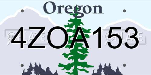 4ZOA153 Oregon License Plate