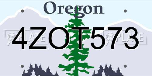 4ZOT573 Oregon License Plate