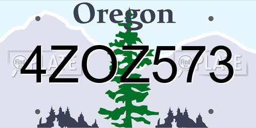 4ZOZ573 Oregon License Plate