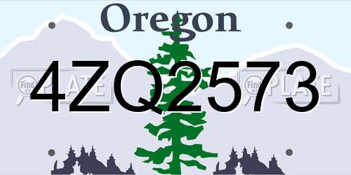 4ZQ2573 Oregon License Plate