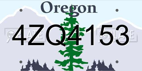 4ZQ4153 Oregon License Plate
