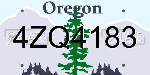 4ZQ4183 Oregon License Plate