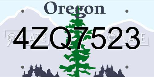 4ZQ7523 Oregon License Plate