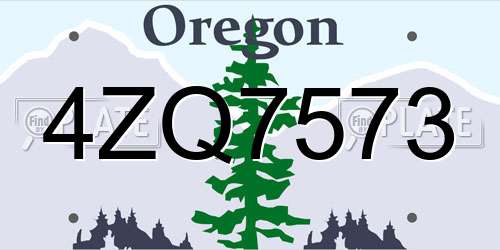 4ZQ7573 Oregon License Plate