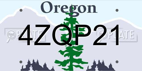 4ZQP21 Oregon License Plate