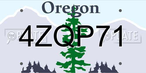 4ZQP71 Oregon License Plate
