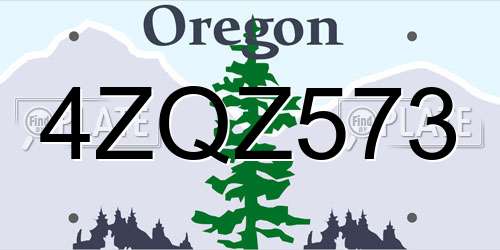 4ZQZ573 Oregon License Plate