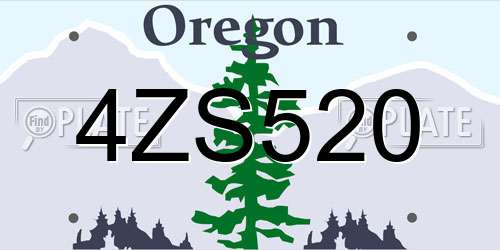 4ZS520 Oregon License Plate