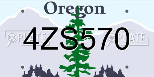 4ZS570 Oregon License Plate