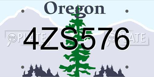 4ZS576 Oregon License Plate