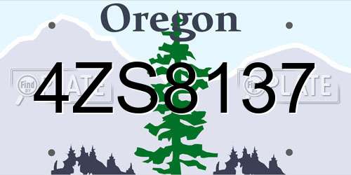4ZS8137 Oregon License Plate