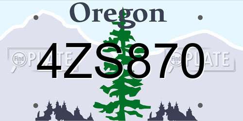 4ZS870 Oregon License Plate