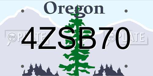 4ZSB70 Oregon License Plate