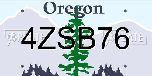 4ZSB76 Oregon License Plate