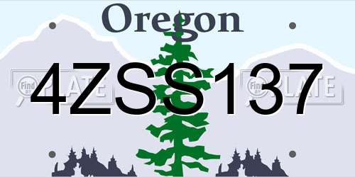 4ZSS137 Oregon License Plate