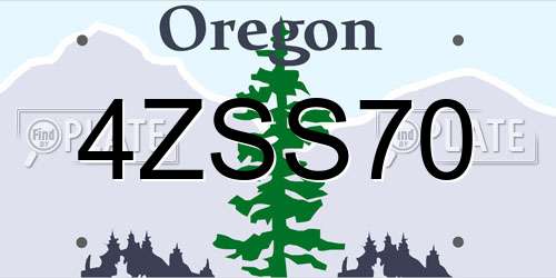 4ZSS70 Oregon License Plate