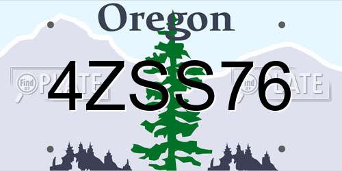 4ZSS76 Oregon License Plate
