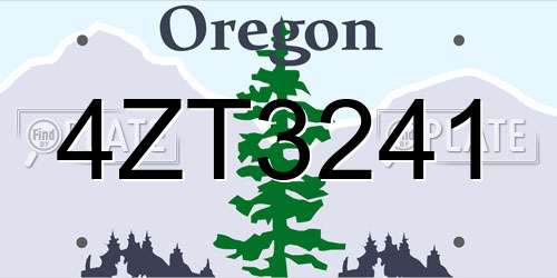 4ZT3241 Oregon License Plate