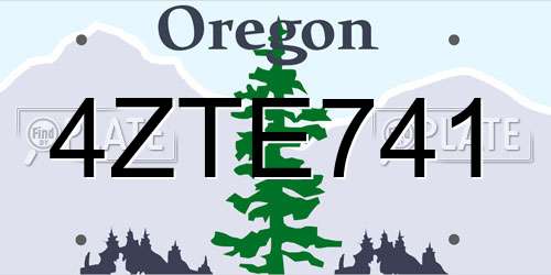 4ZTE741 Oregon License Plate