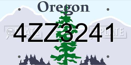 4ZZ3241 Oregon License Plate