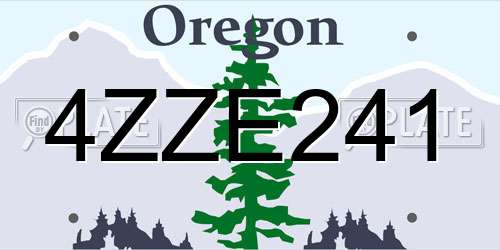 4ZZE241 Oregon License Plate