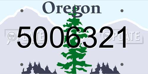 5006321 Oregon License Plate