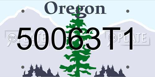 50063T1 Oregon License Plate