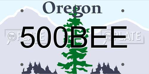 500BEE Oregon License Plate