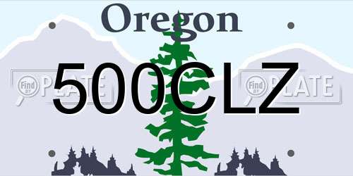 500CLZ Oregon License Plate