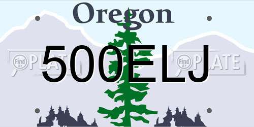 500ELJ Oregon License Plate