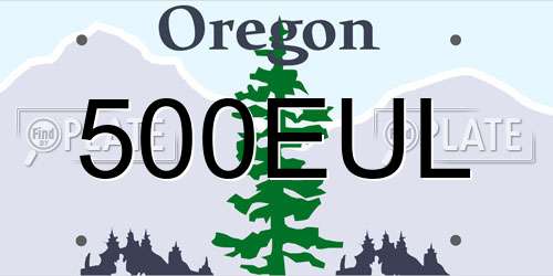 500EUL Oregon License Plate
