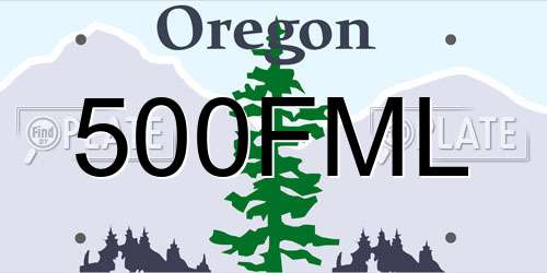 500FML Oregon License Plate